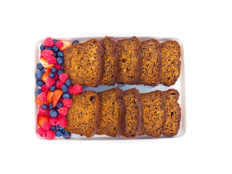 Banana Bread with Yogurt, Honey and Fresh Berries