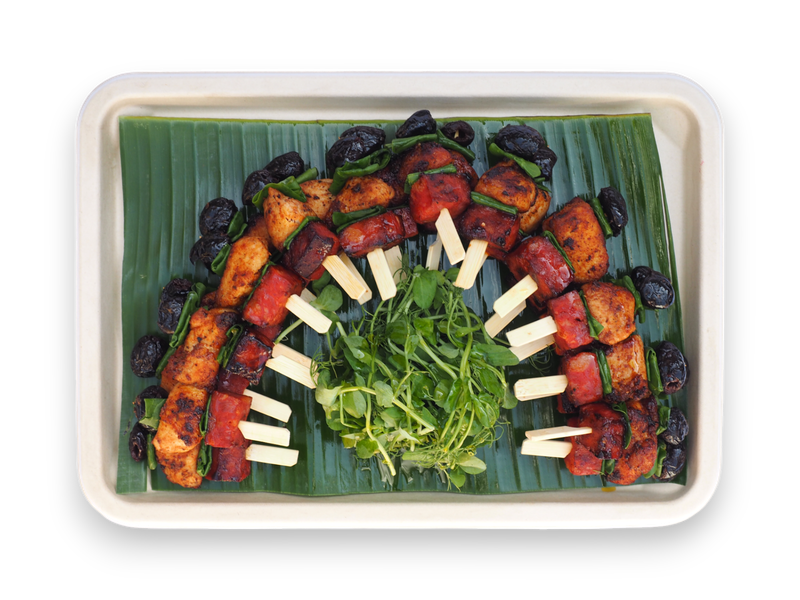 Cajun Chicken, Chorizo and Olive Skewer (GF) Cajun Chicken, Chorizo and Olive Skewer (GF)