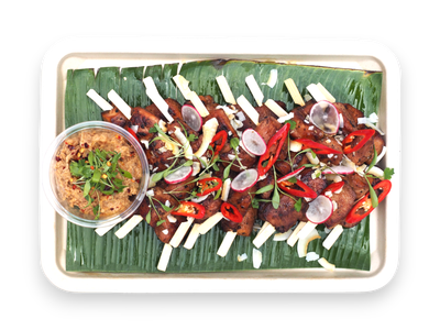Satay Chicken Skewer with Peanut Satay Sauce (GF)