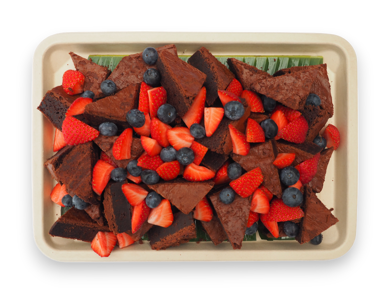 Gluten Free Chocolate Brownies with Berries (GF) (V)