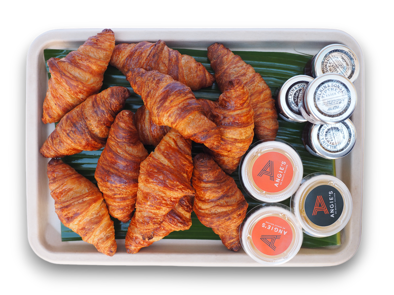 Mini Croissants with Butter and Assorted Mini Jams (V)