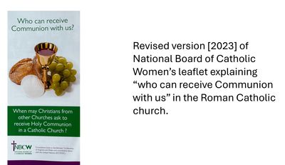 Who Can Receive Communion with Us Leaflet Who Can Receive Communion with Us Leaflet