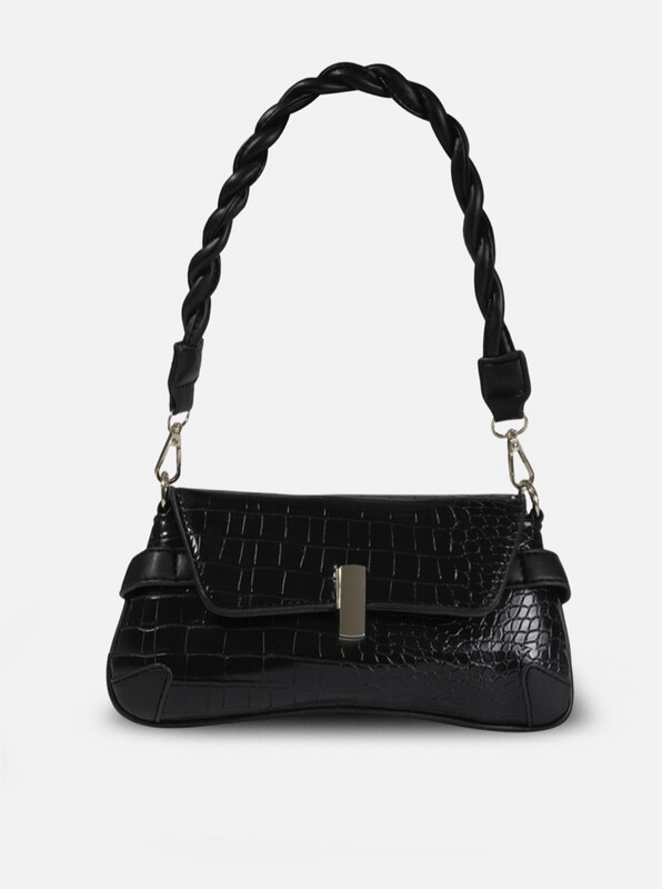 Clutch a spalla Cassie nera Label Rose