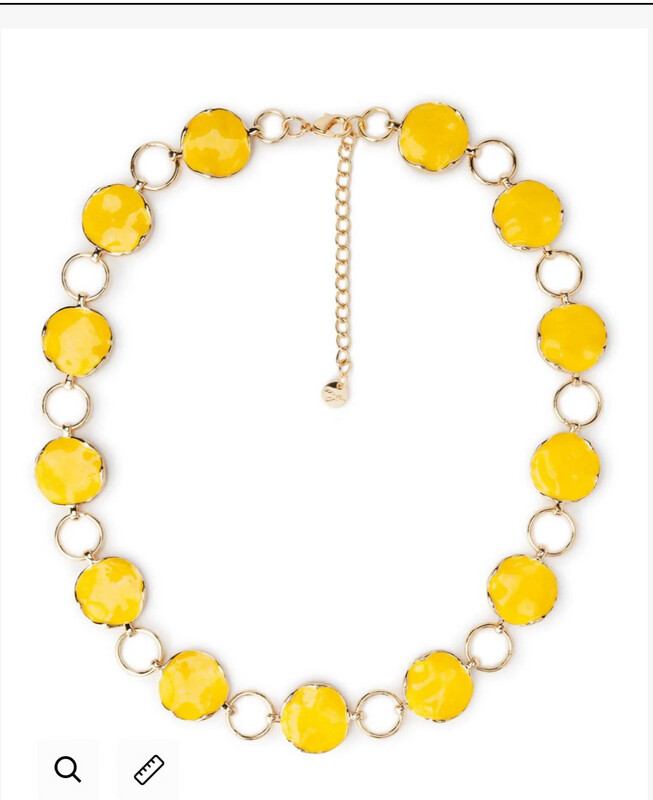 Collana girocollo in metallo con sfere schiacciate smaltate gialle Mya