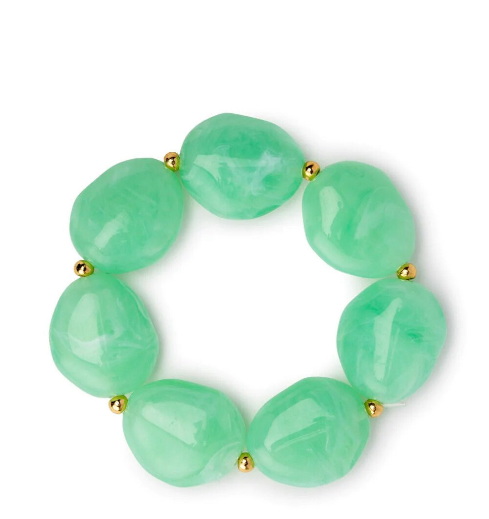 Bracciale elastico pietre acrilico verde Mya