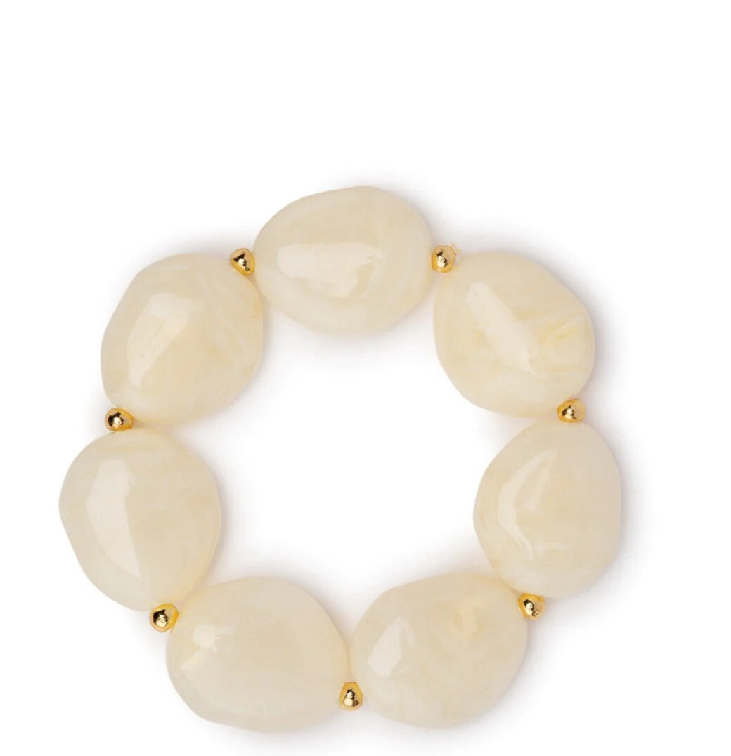 Bracciale elastico pietre acrilico bianche Mya