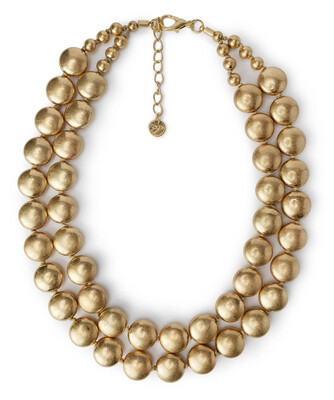Collana a due fili con sfere in metallo Mya