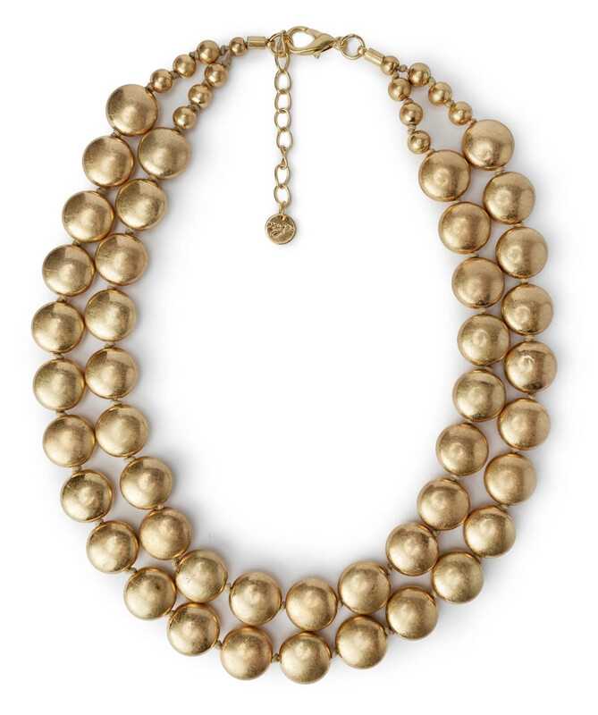Collana a due fili con sfere in metallo Mya