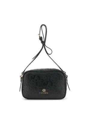 Cafenoir Camera bag effetto pelle con embossed all over logato nero