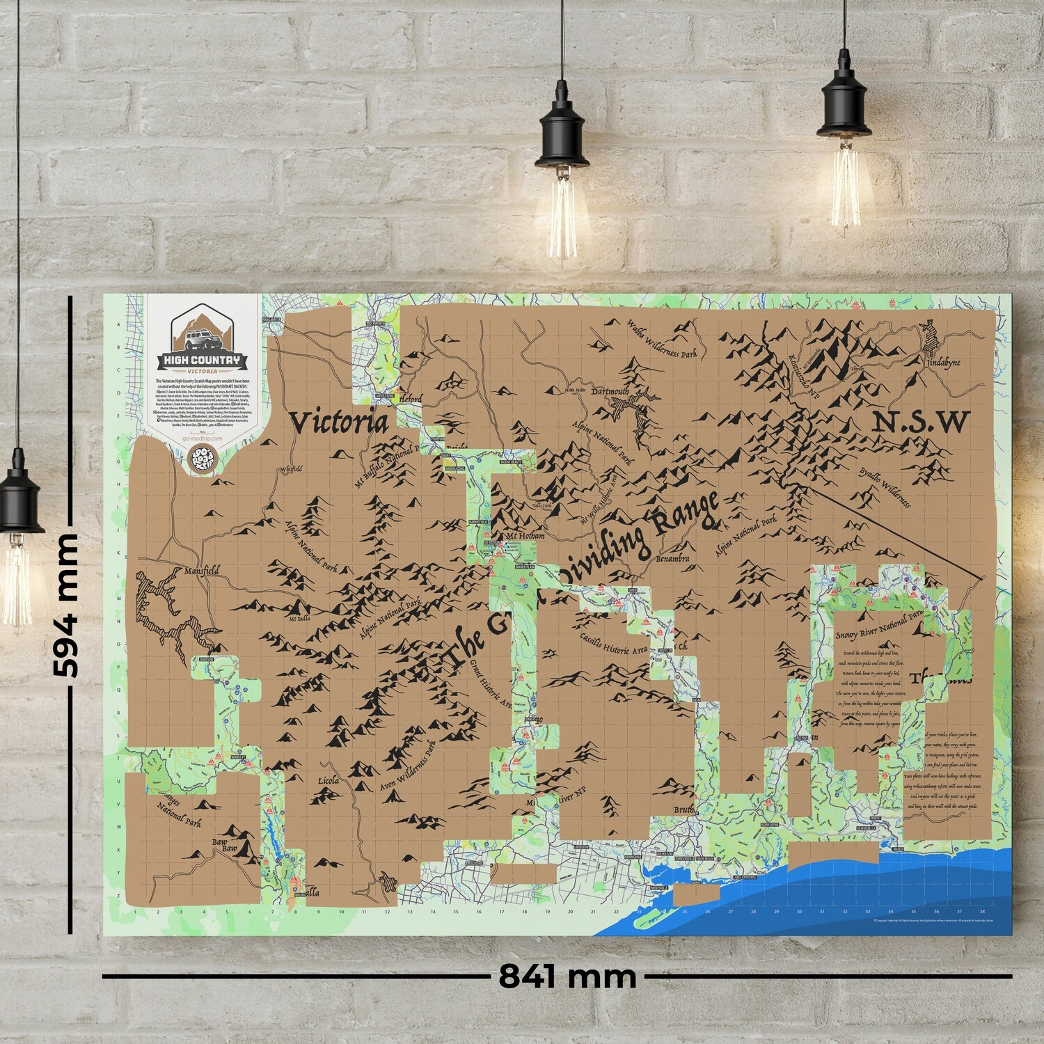 Victorian High Country Scratch Map