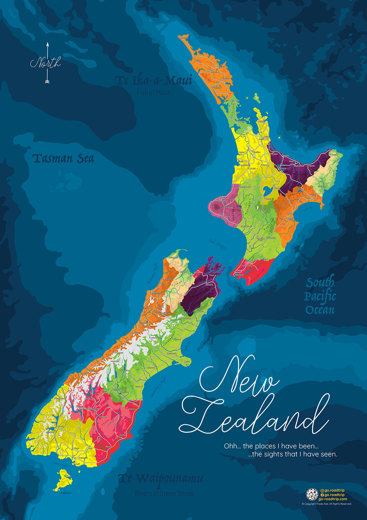 New Zealand Scratch Map poster