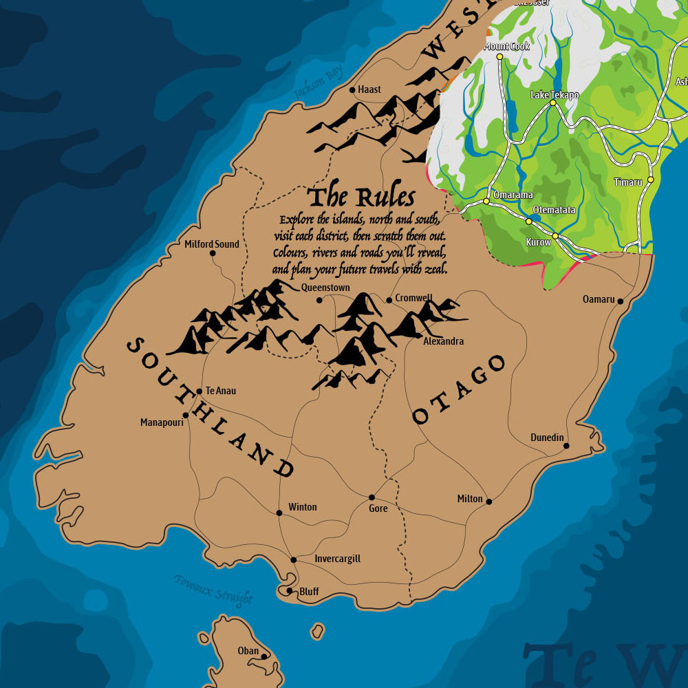 Go Roadtrip New Zealand Scratch Map poster Scratch Maps