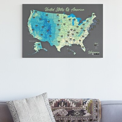 Wozeerin USA Map Poster