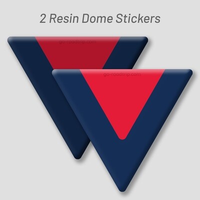 Resin Dome Car stickers: Melbourne colours RED/BLUE