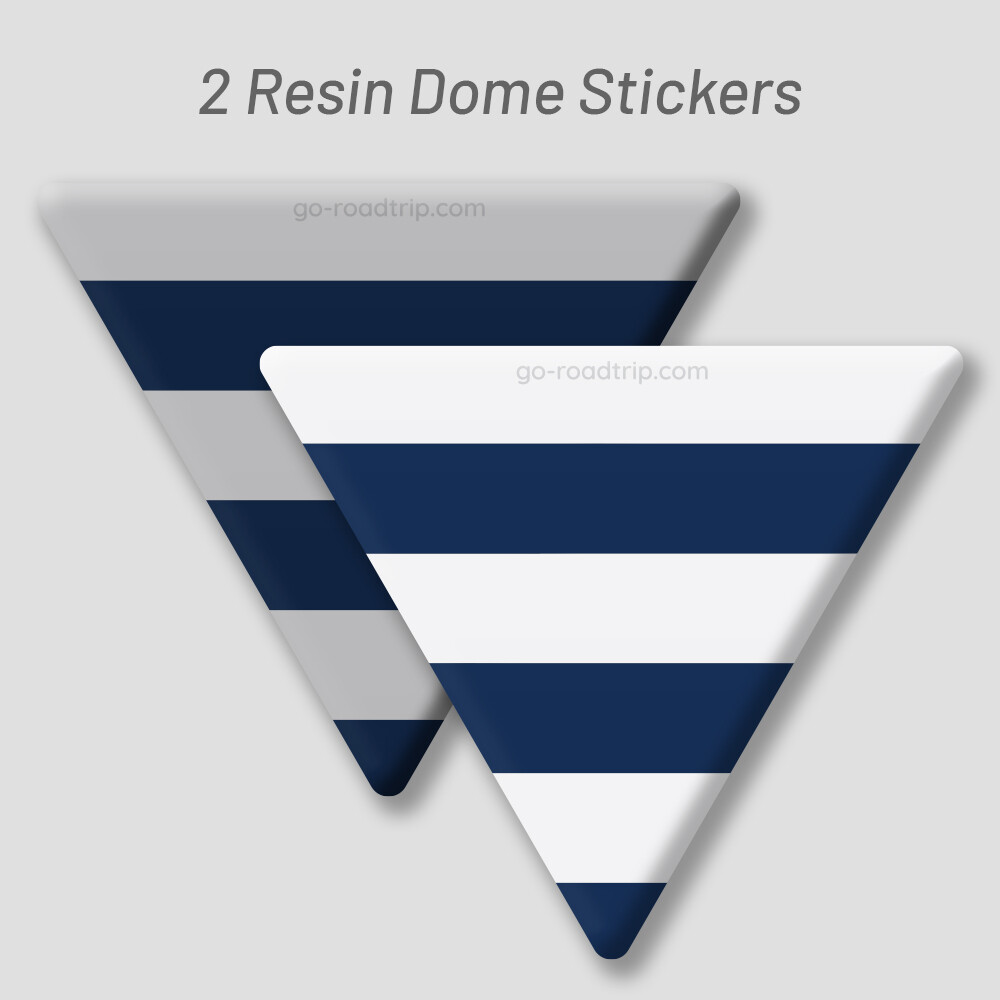 Resin Dome Car stickers: Geelong colours BLUE/WHITE horizontal