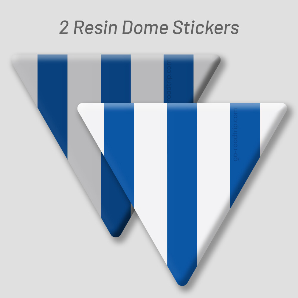 Resin Dome Car stickers: North Melbourne colours BLUE/WHITE vertical