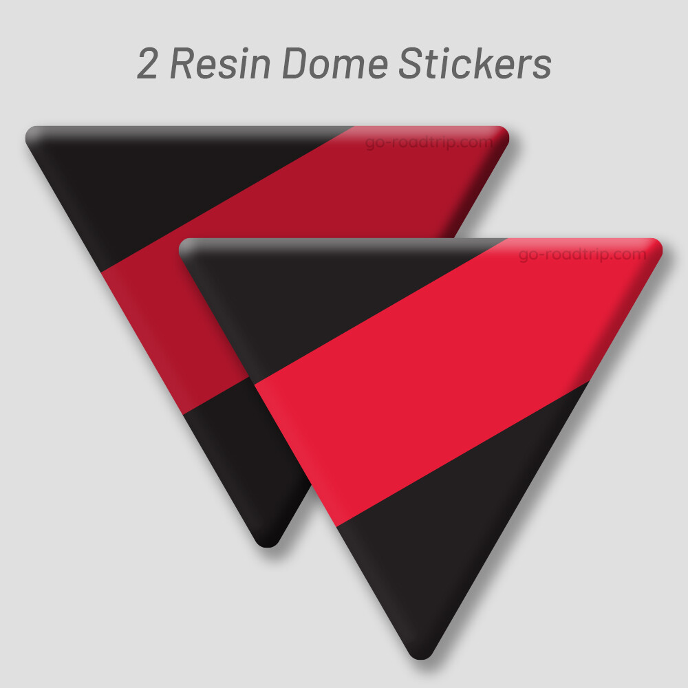 Resin Dome Car stickers: Essendon colours BLACK/RED