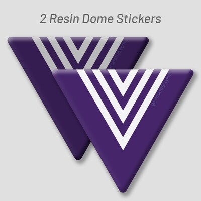 Resin Dome Car stickers: Fremantle colours PURPLE/WHITE