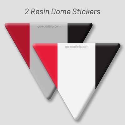 Resin Dome Car stickers: St. Kilda colors RED/WHITE/BLACK