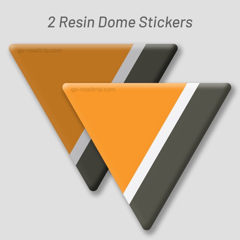 Resin Dome Car stickers: Western Sydney colours ORANGE/BROWN