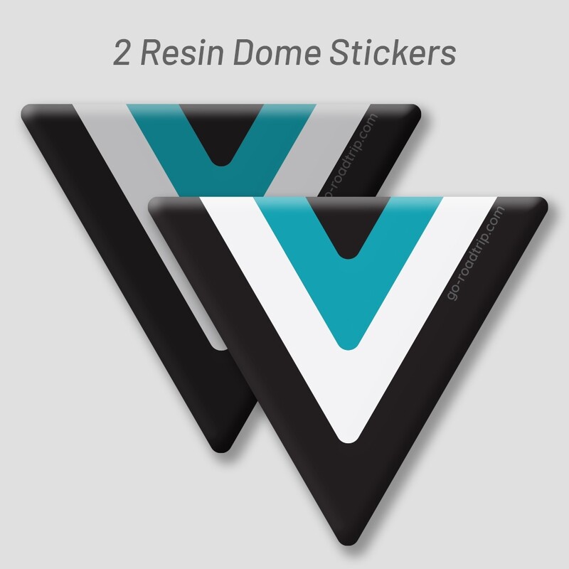 Resin Dome Car stickers: Port Adelaide colours BLACK/TEAL/WHITE