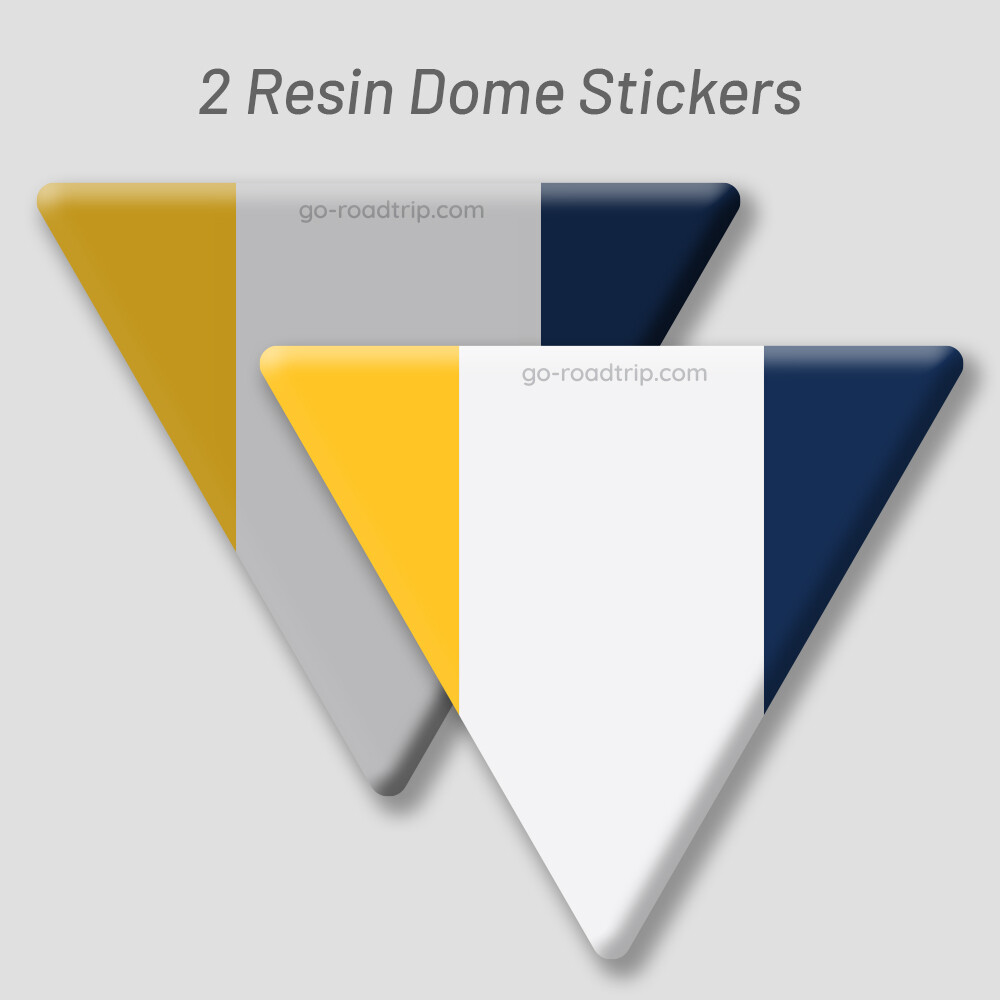 Resin Dome Car stickers: Western Australia colours YELLOW/WHITE/BLUE