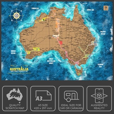 A3 Australia Scratch Map poster