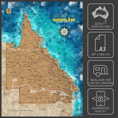 A3 Queensland Scratch Map poster