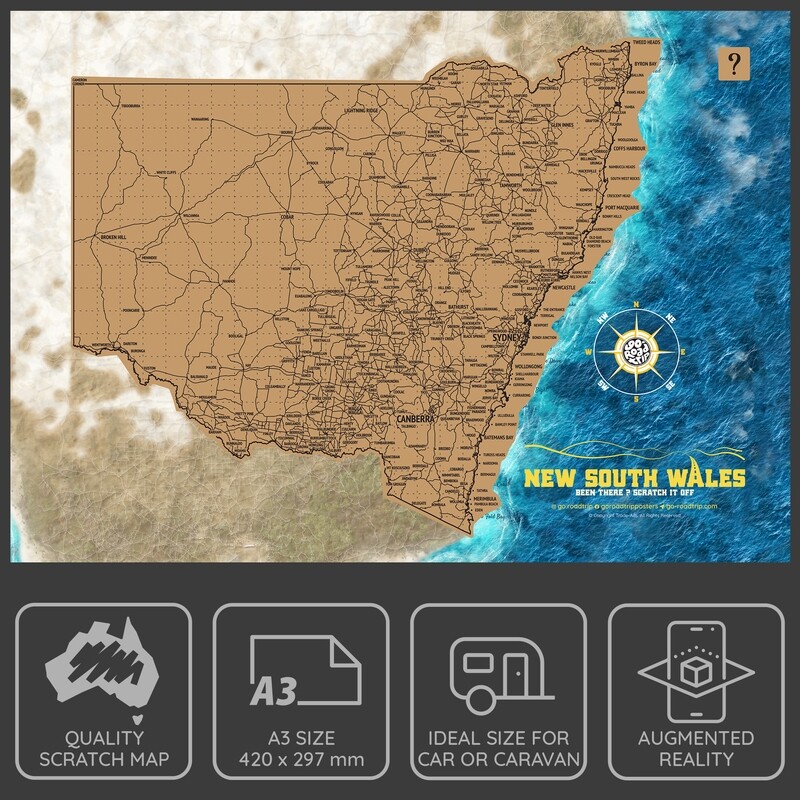 A3 BUNDLE: Queensland and New South Wales Scratch Maps