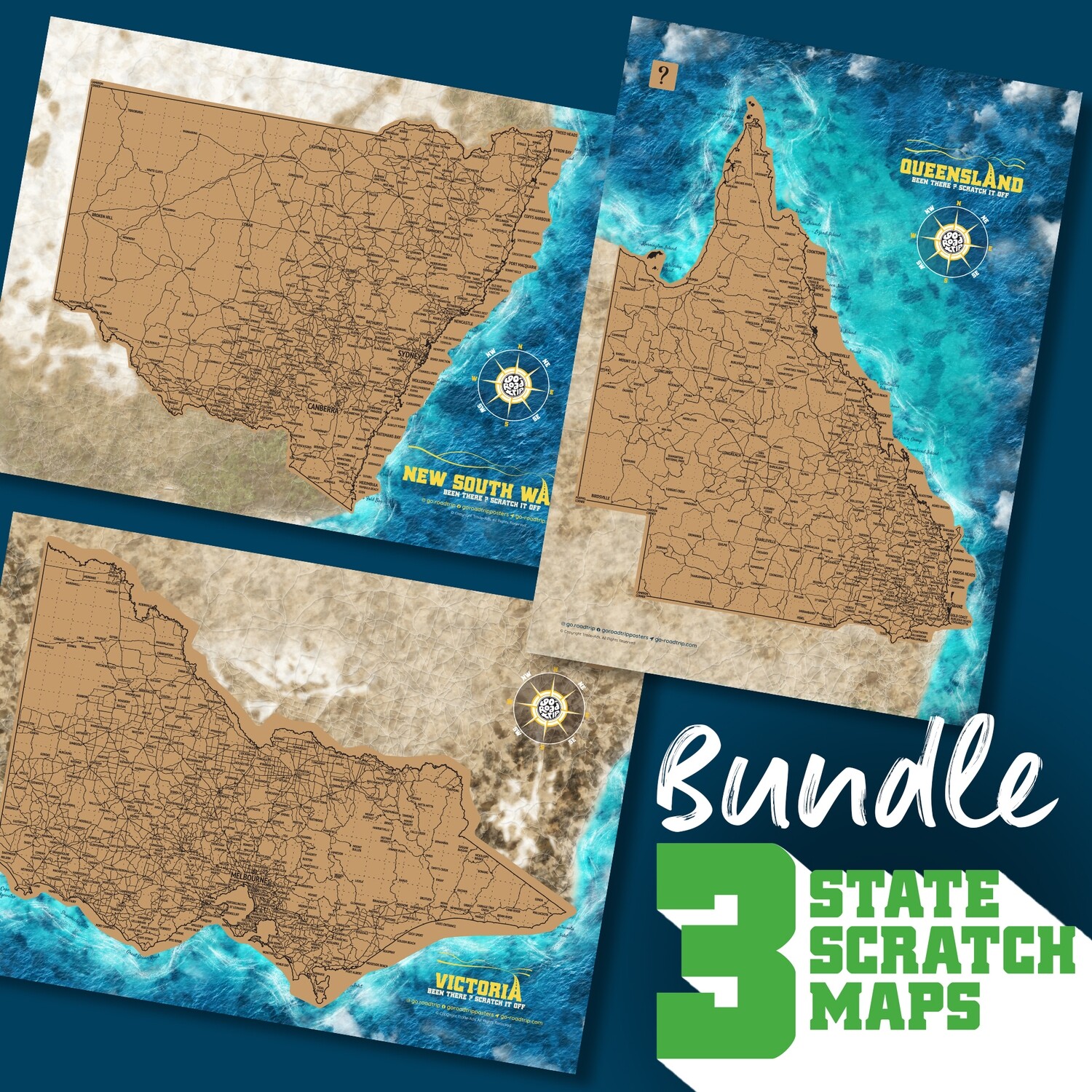 A3 BUNDLE: The East Coast. Queensland, New South Wales &amp; Victoria
