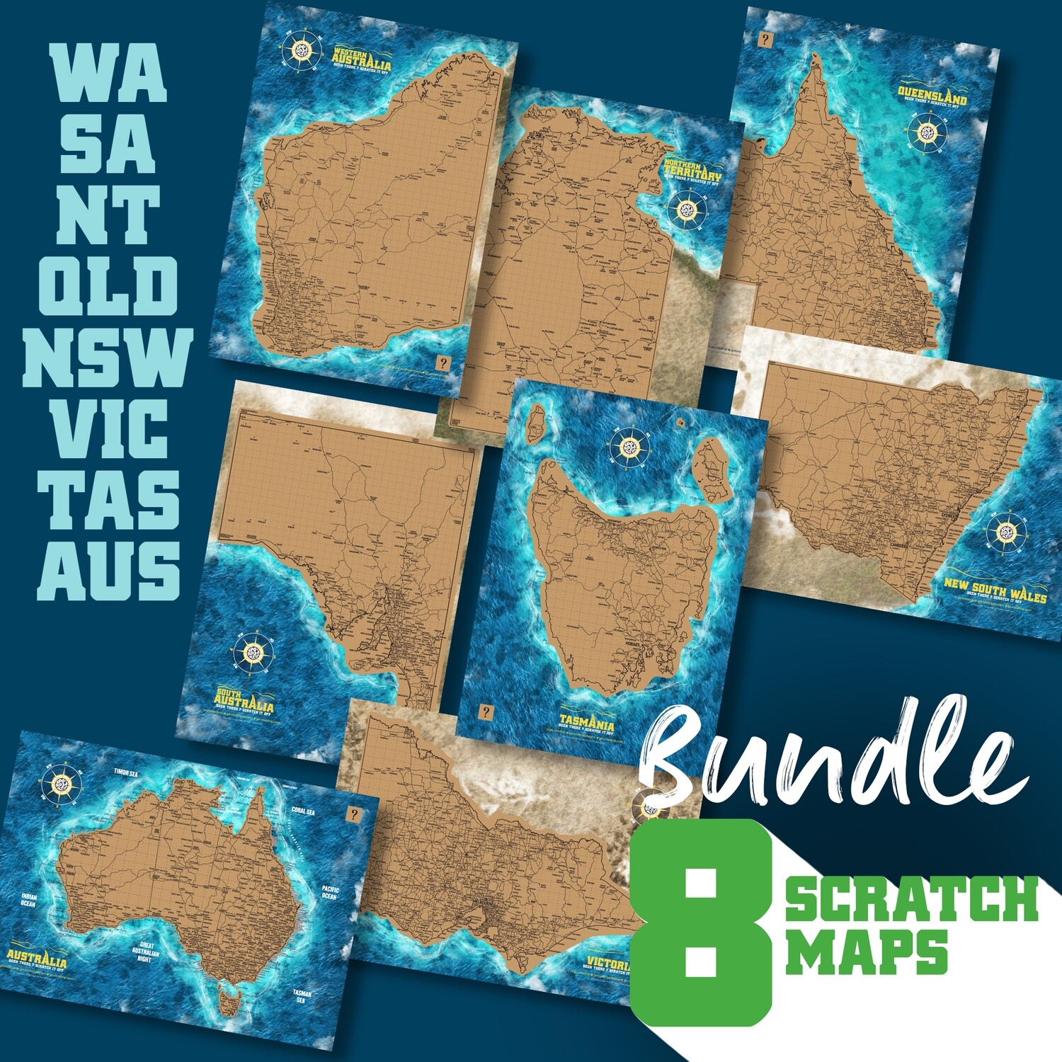 A3 BUNDLE: All 8 A3 Scratch Maps