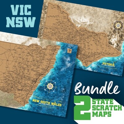 A3 BUNDLE: Victoria and New South Wales Scratch Maps