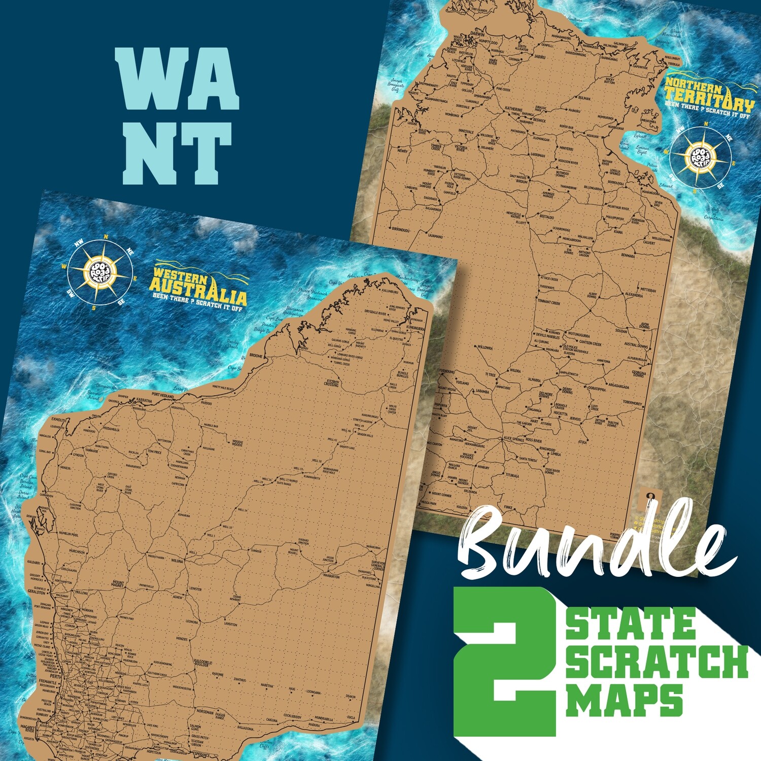 A3 BUNDLE: Western Australia and Northern Territory Scratch Maps