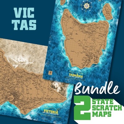 A3 BUNDLE: Victoria and Tasmania Scratch Maps