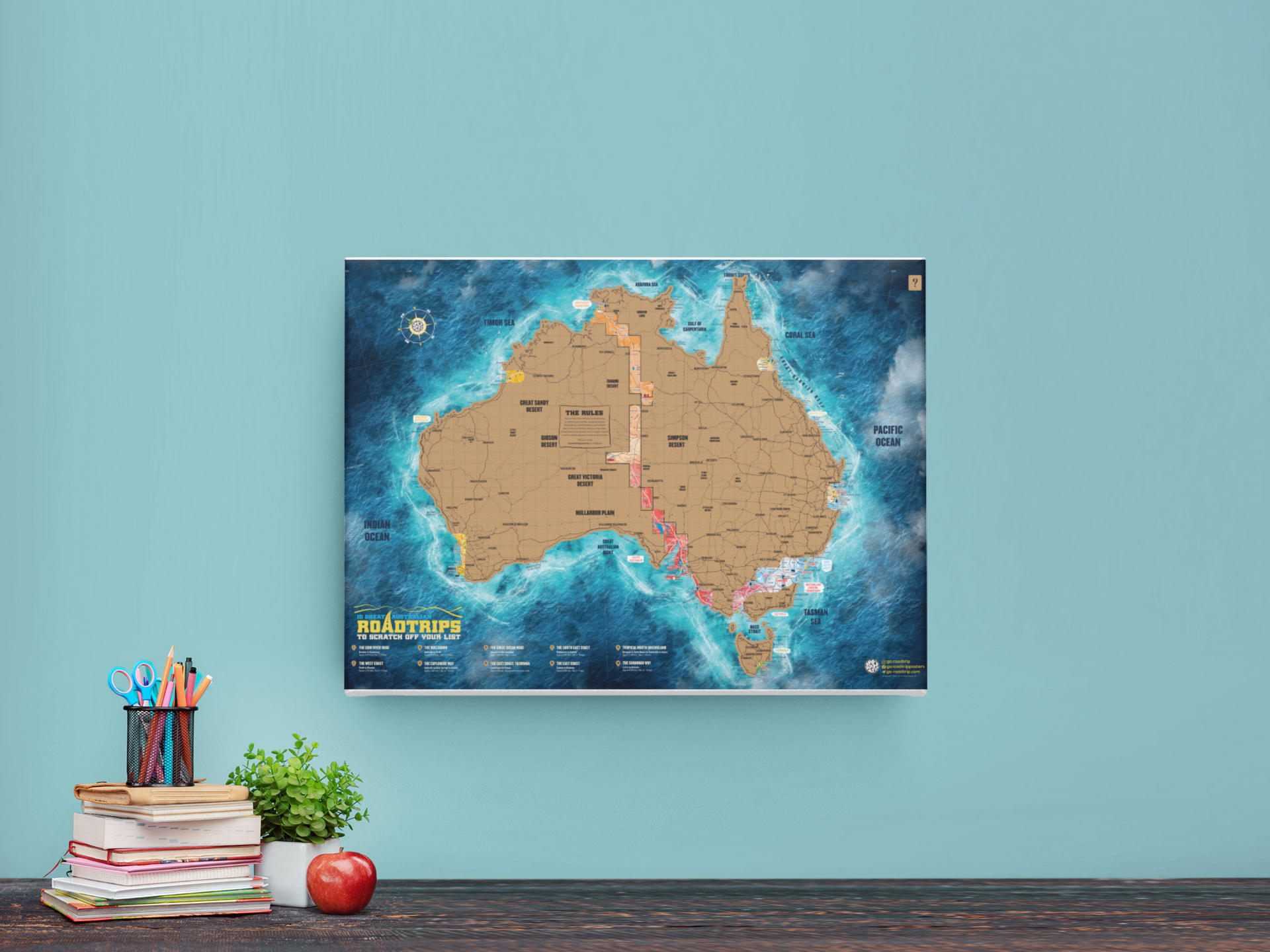 Australian Roadtrip Scratch Map poster