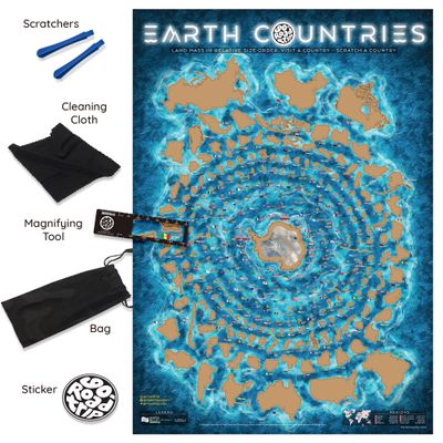 World Scratch Map - Earth Countries