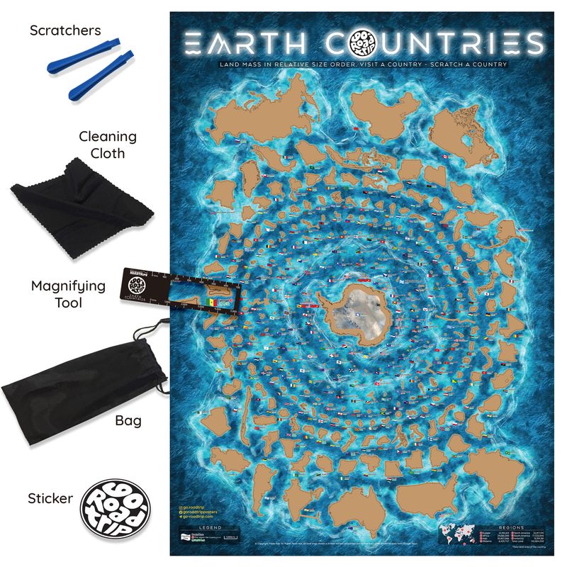 World Scratch Map - Earth Countries