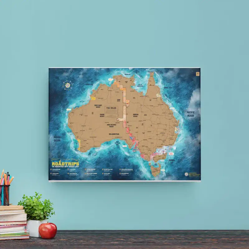 Australian Roadtrip Scratch Map poster