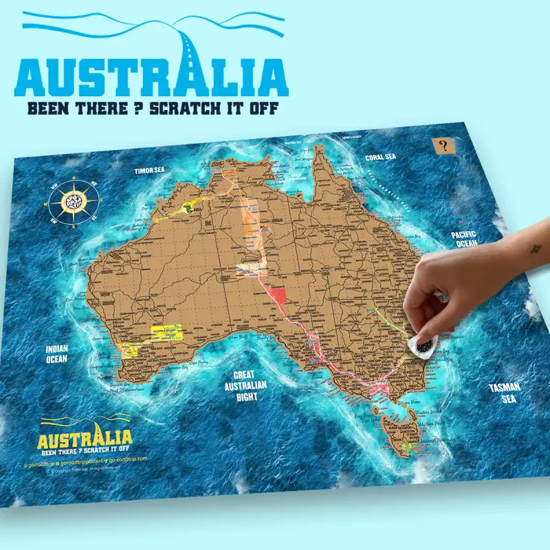 A3 Australia Scratch Map poster