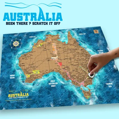 A3 Australia Scratch Map poster