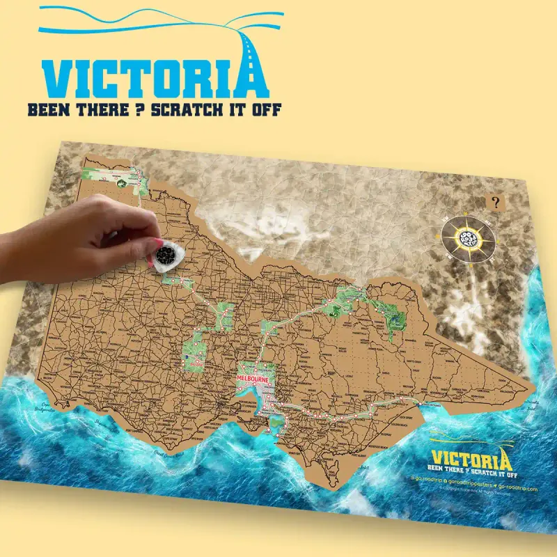 A3 Victoria Scratch Map poster