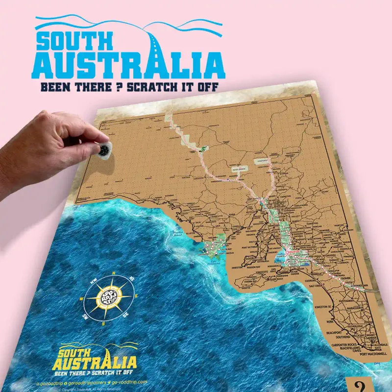 A3 South Australia Scratch Map poster