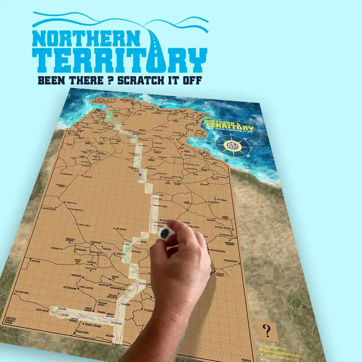 A3 Northern Territory Scratch Map poster