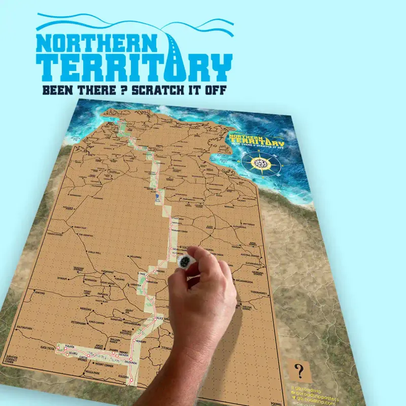 A3 Northern Territory Scratch Map poster