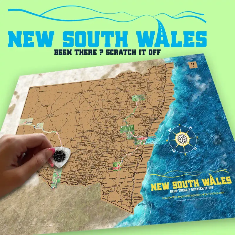A3 New South Wales Scratch Map poster