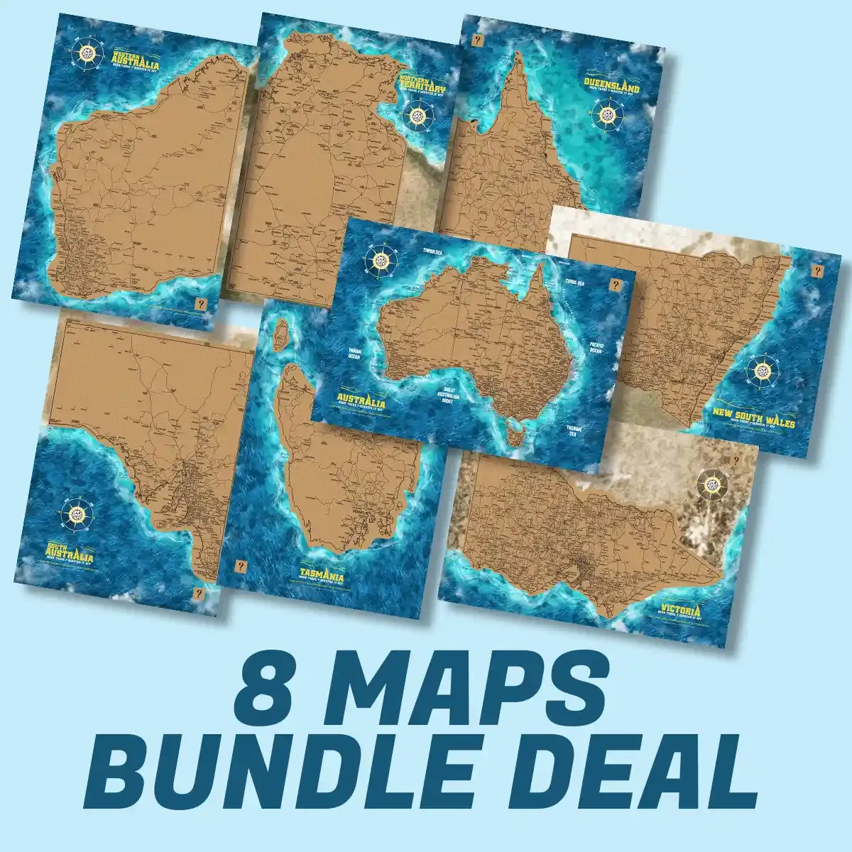 A3 BUNDLE: All 8 A3 Scratch Maps