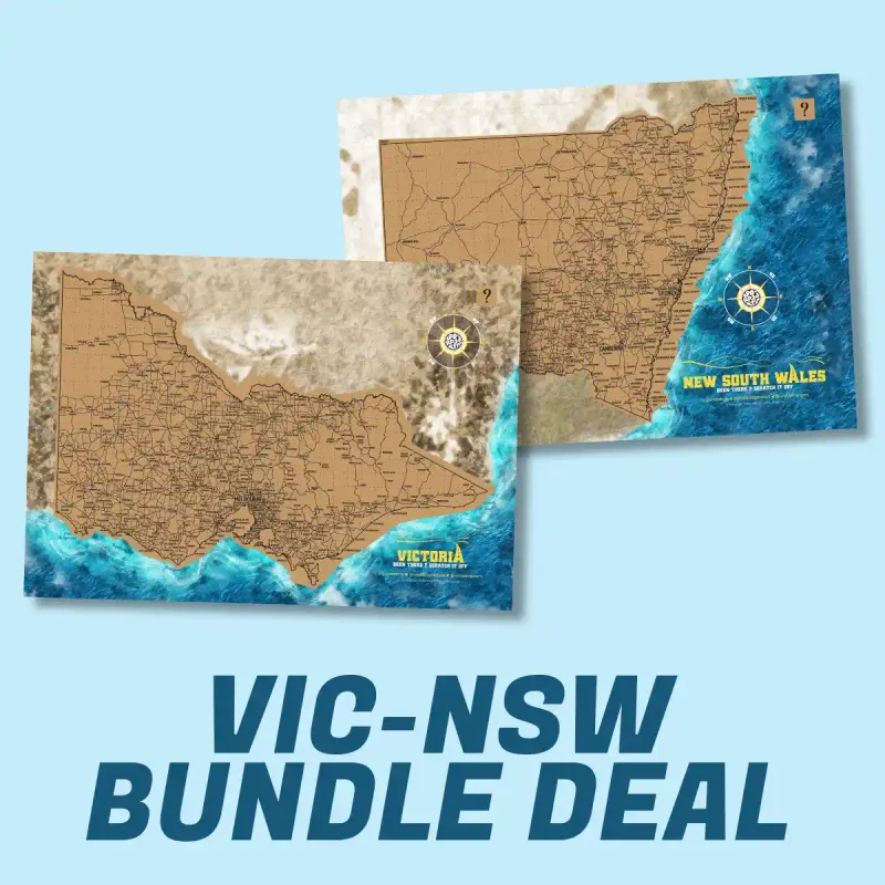 A3 BUNDLE: Victoria and New South Wales Scratch Maps