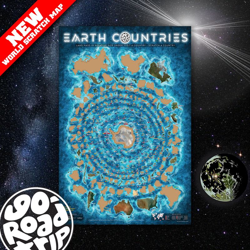 World Scratch Map - Earth Countries