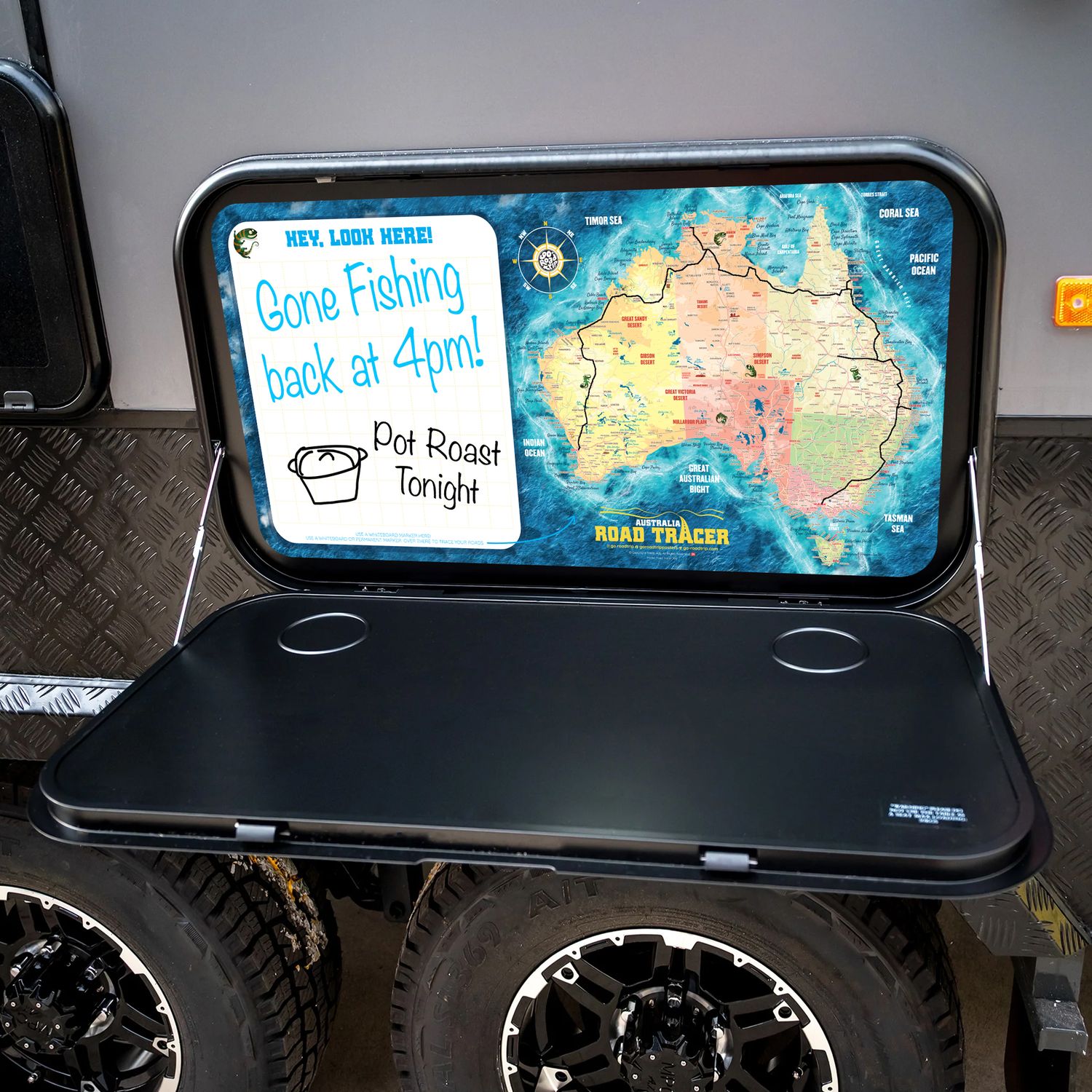 Australia Map Decal for Caravan Pull-Down Tables | ROAD TRACER 700 Dual-Purpose Map &amp; Whiteboard