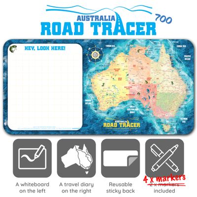 Australia Map Decal for Caravan Pull-Down Tables | ROAD TRACER 700 Dual-Purpose Map &amp; Whiteboard